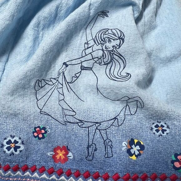 Disney - Girls Long sleeve Elana Dress Lined Size 11/12 Light Blue Embroidered - Picture 12 of 16